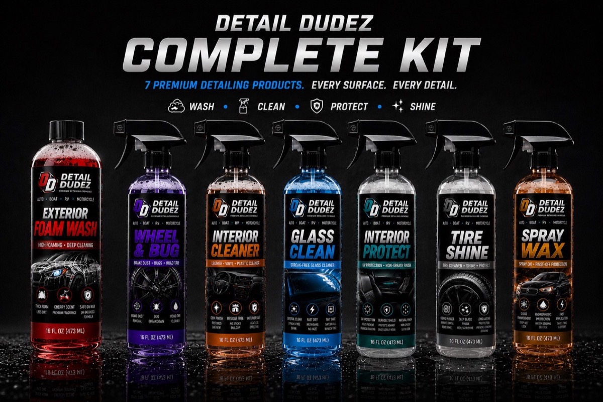 Detail Dudez Complete Kit with seven premium detailing products
